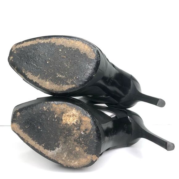 Gucci Helena Babylon Cutout Knee High Black Leather Platform Boots 37.5 - Picture 7 of 8